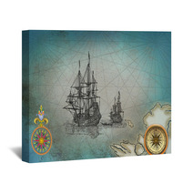 Old Pirate Map Wall Art 91229237