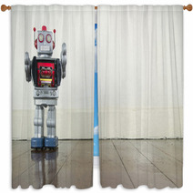 Old Robot  Toy Window Curtains 61624587