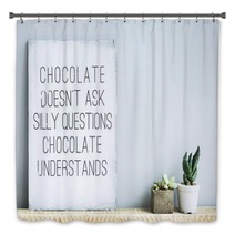 Old  Rustic Poster With Quote About Chocolate And Succulents Bath Decor 68692047