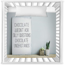 Old  Rustic Poster With Quote About Chocolate And Succulents Nursery Decor 68692047