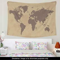 Old Vintage World Map Wall Art 66380716