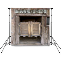 Old Western Swinging Saloon Doors With Sign Backdrops 8015542