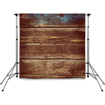 Old Wood Background - Vintage With Red And Yellow Colors. Backdrops 61347785