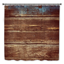 Old Wood Background - Vintage With Red And Yellow Colors. Bath Decor 61347785