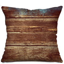 Old Wood Background - Vintage With Red And Yellow Colors. Pillows 61347785