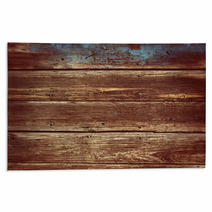 Old Wood Background - Vintage With Red And Yellow Colors. Rugs 61347785