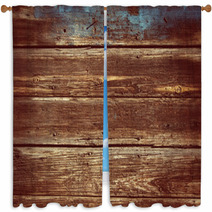 Old Wood Background - Vintage With Red And Yellow Colors. Window Curtains 61347785