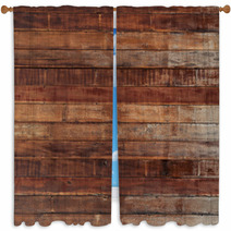 Old Wood Plank Texture Background Window Curtains 65792995