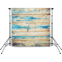 Old Wooden Background With Blue Paint Vintage Wood Texture From Beach In Summer Backdrops 138166843