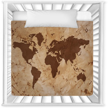 Old World Map On Creased And Stained Parchment Paper Nursery Decor 49279367