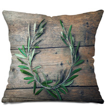 Olive Tree Wreath Pillows 63684398