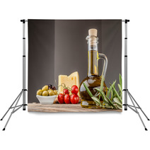 Olives Oil Green Olive Cheese Cherry Tomato Backdrops 67888118