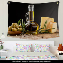 Olives Oil Green Olive Cheese Wall Art 67888719