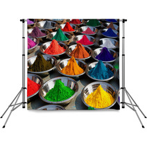 On The Photo: Colorful Tika Powders On Orcha Market India Backdrops 40680672