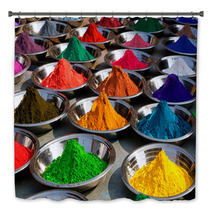 On The Photo: Colorful Tika Powders On Orcha Market India Bath Decor 40680672