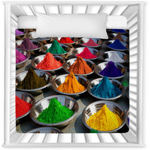 On The Photo: Colorful Tika Powders On Orcha Market India Nursery Decor 40680672