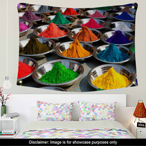 On The Photo: Colorful Tika Powders On Orcha Market India Wall Art 40680672