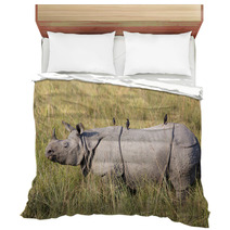 One Horned Rhinoceros In Kaziranga National Park Bedding 62326846