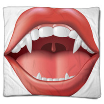 Open Mouth With Fangs Blankets 16182026