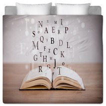 Opened Book With Flying Letters Bedding 71442960