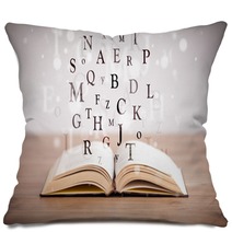 Opened Book With Flying Letters Pillows 71442960