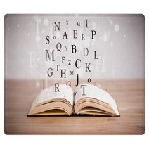 Opened Book With Flying Letters Rugs 71442960