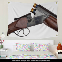 Opened Double barrelled Hunting Loaded Gun Closeup Isolated Wall Art 63025973