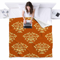 Orange And Beige Seamless Pattern Blankets 66585852