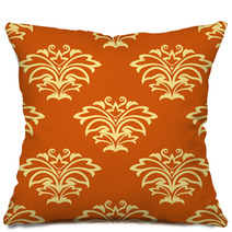 Orange And Beige Seamless Pattern Pillows 66585852