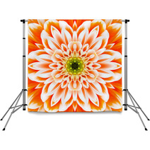 Orange And White Flower Mandala Kaleidoscopic Backdrops 61082719
