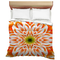 Orange And White Flower Mandala Kaleidoscopic Bedding 61082719