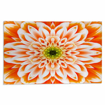 Orange And White Flower Mandala Kaleidoscopic Rugs 61082719