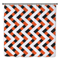 Orange Black And White Zig Zag Lines Pattern Background Design Bath Decor 118447031