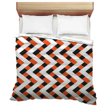 Orange Black And White Zig Zag Lines Pattern Background Design Bedding 118447031