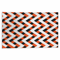 Orange Black And White Zig Zag Lines Pattern Background Design Rugs 118447031