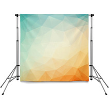Orange Blue Background With Triagles Backdrops 65721370