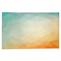 Orange Blue Background With Triagles Rugs 65721370