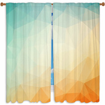 Orange Blue Background With Triagles Window Curtains 65721370