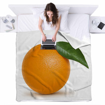Orange Illustration Blankets 11313277