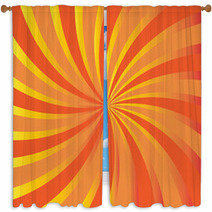 Orange Rays. Abstract Autumn Background Window Curtains 71119245