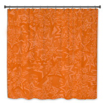 Orange Seamless Star Pattern Background Bath Decor 64249994