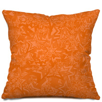 Orange Seamless Star Pattern Background Pillows 64249994