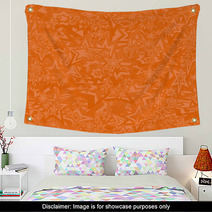 Orange Seamless Star Pattern Background Wall Art 64249994