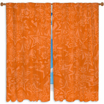 Orange Seamless Star Pattern Background Window Curtains 64249994