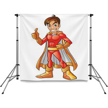 Orange Super Hero Boy Backdrops 43916833