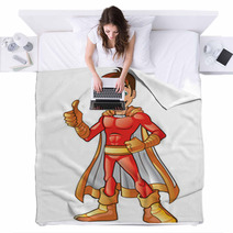 Orange Super Hero Boy Blankets 43916833