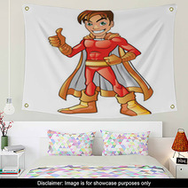 Orange Super Hero Boy Wall Art 43916833