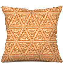 Orange Triangles - 2 Pillows 69747970