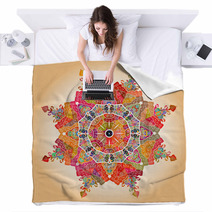 Oriental Mandala Motif Blankets 50116468