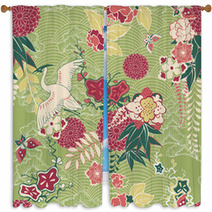 Oriental Silk Pattern Window Curtains 59264166